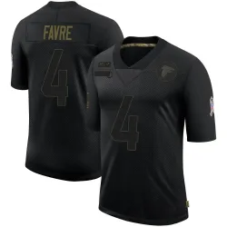 Limited Brett Favre Men's Atlanta Falcons Black 2020 Salute To Service Jersey - Nike
