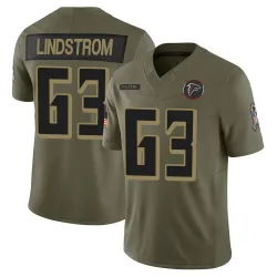 Limited Chris Lindstrom Men's Atlanta Falcons Olive 2025 Salute to Service Jersey - Nike