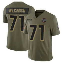 Limited Elijah Wilkinson Men's Atlanta Falcons Olive 2025 Salute to Service Jersey - Nike