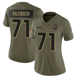 Limited Elijah Wilkinson Women's Atlanta Falcons Olive 2025 Salute to Service Jersey - Nike