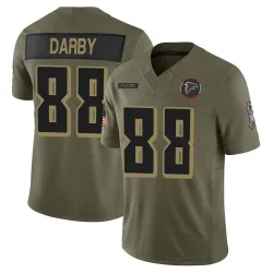 Limited Frank Darby Men's Atlanta Falcons Olive 2025 Salute to Service Jersey - Nike