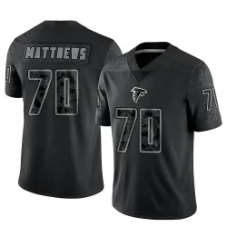 Limited Jake Matthews Men's Atlanta Falcons Black Reflective Jersey - Nike