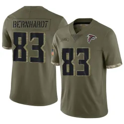 Limited Jared Bernhardt Men's Atlanta Falcons Olive 2022 Salute To Service Jersey - Nike