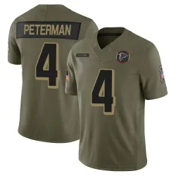 Limited Nathan Peterman Men's Atlanta Falcons Olive 2025 Salute to Service Jersey - Nike