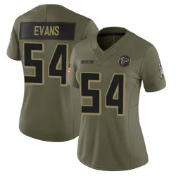 Limited Rashaan Evans Women's Atlanta Falcons Olive 2025 Salute to Service Jersey - Nike