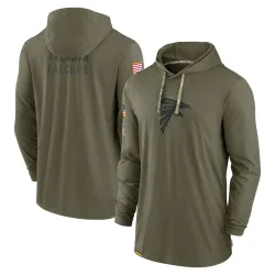 Men's Atlanta Falcons Olive 2022 Salute to Service Tonal Pullover Hoodie - Nike
